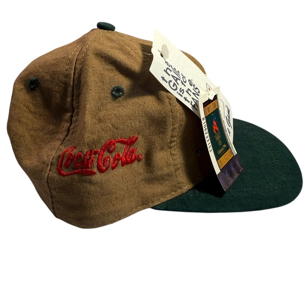Vtg‎ 1996 Atlanta Olympics Coca-Cola Torch Relay snapback hat in khaki and gray - Picture 7 of 8